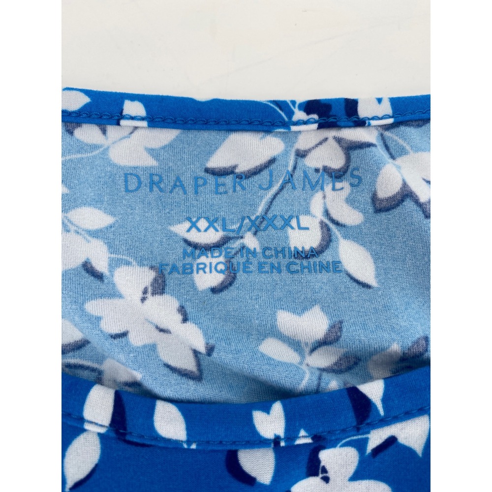 Draper James Floral Swing Top Sleeveless Blouse Women XXL XXXL Blue White Ruffle - Picture 3 of 6